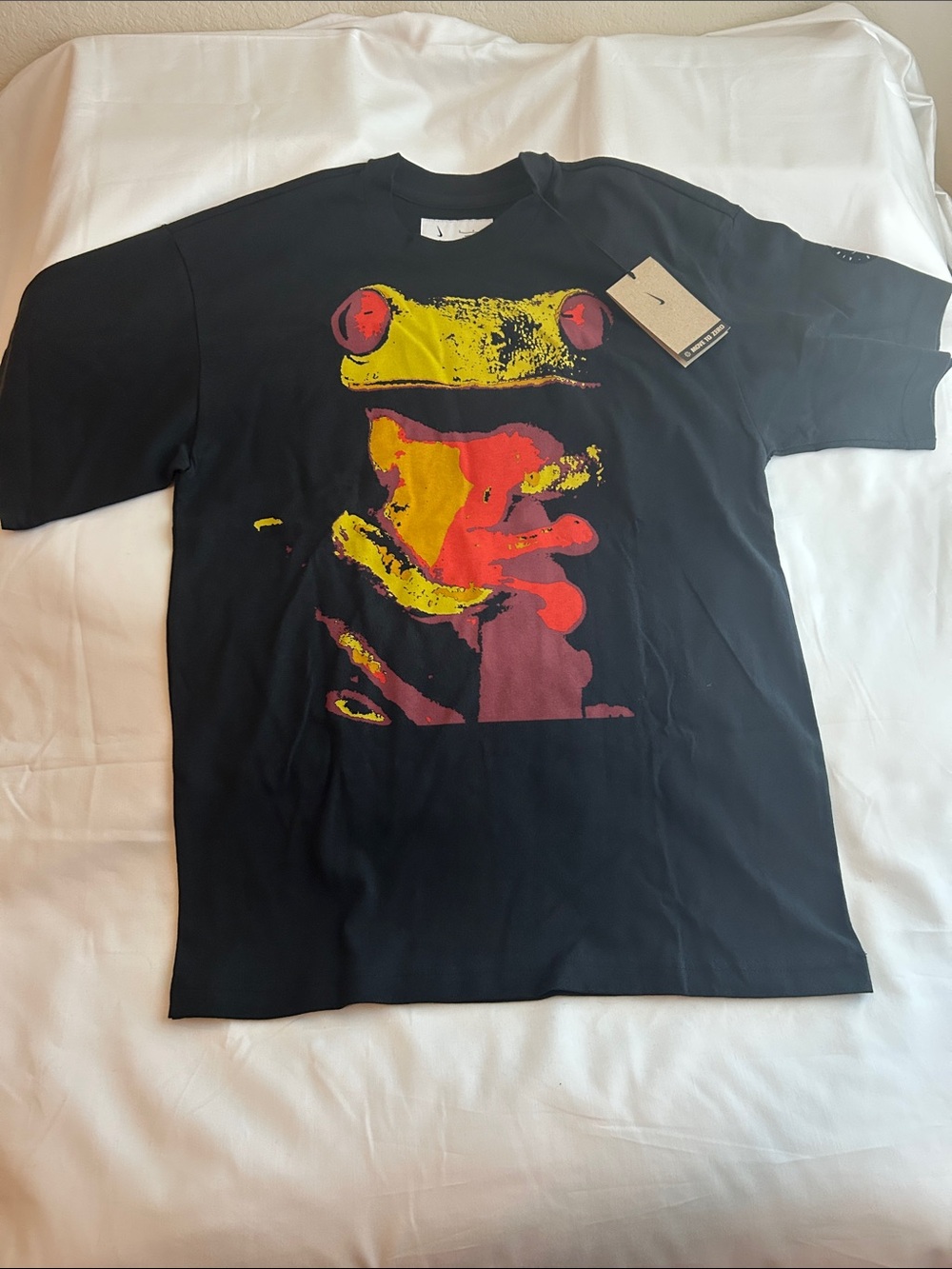 Nike Black Short Sleeve T-Shirt with Yellow & Red Frog Graphic